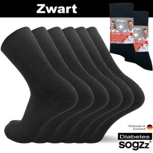 diabetes sokken zwart zonder elastiek
