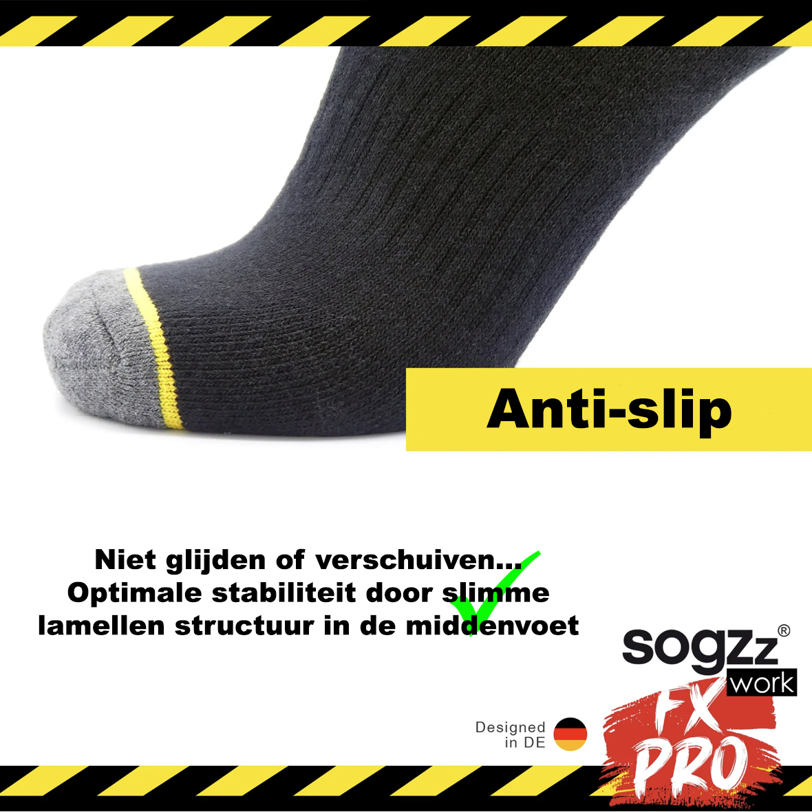 Sogzz work FXpro anti-slip slijtvaste werksokken